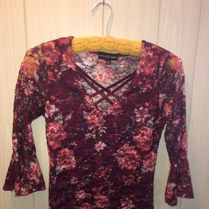 Almost famous long sleeve shirt. Flower pattern.